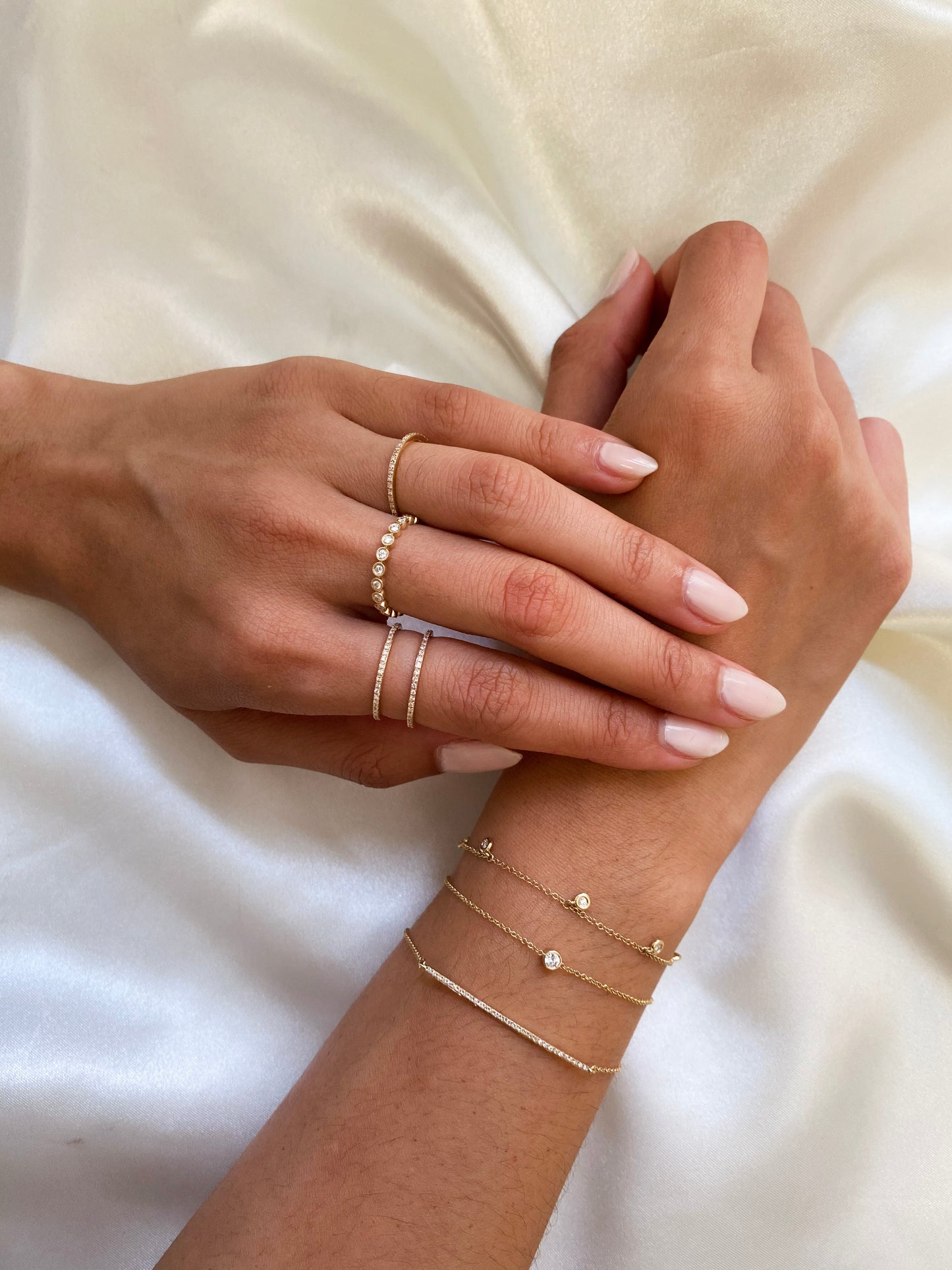 Diamond Bezel Fringe Bracelet